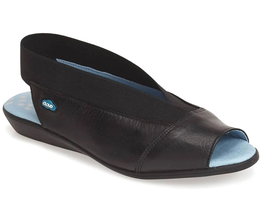 Black Leather Flat B728