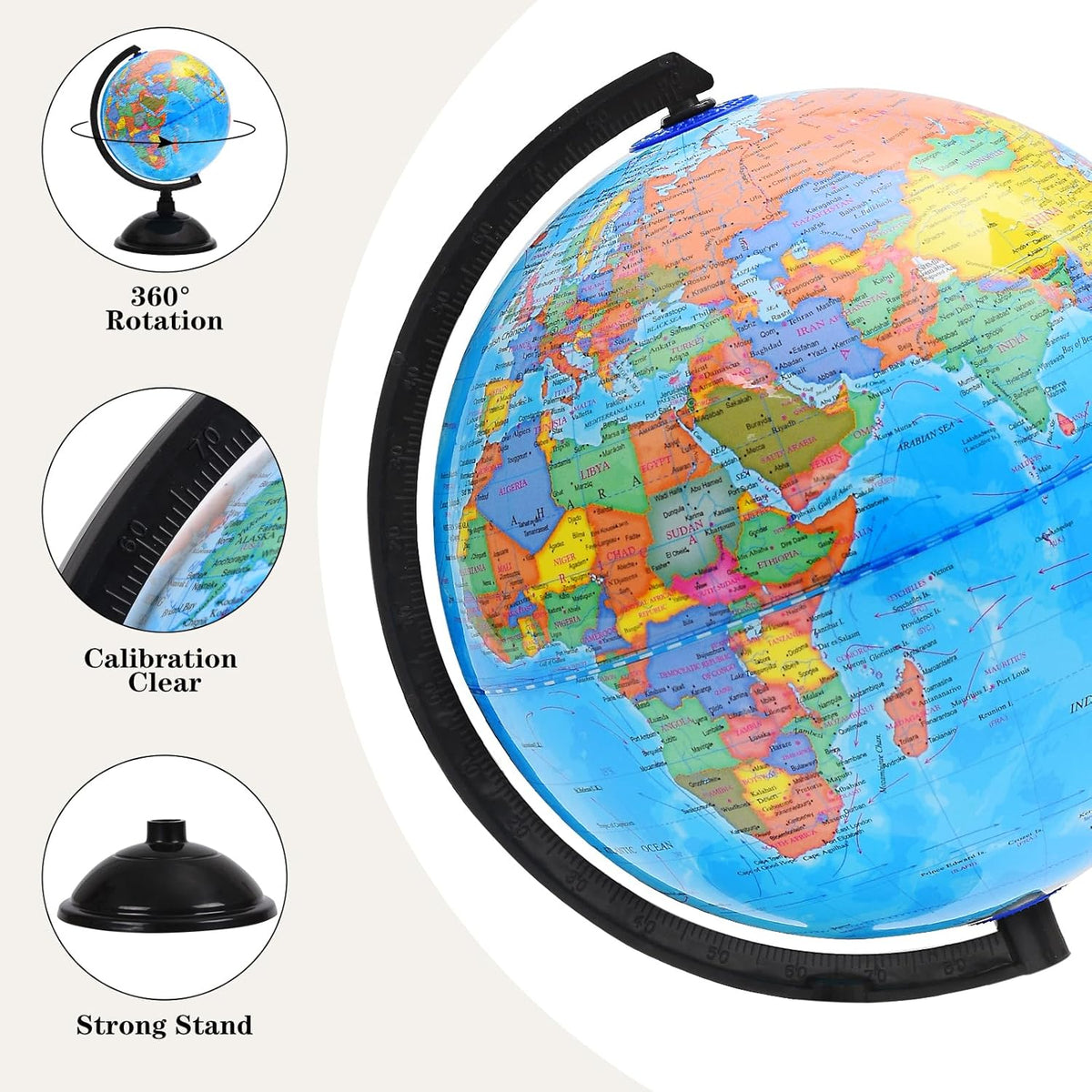 8 inch Spinning Globe with Stand F578254