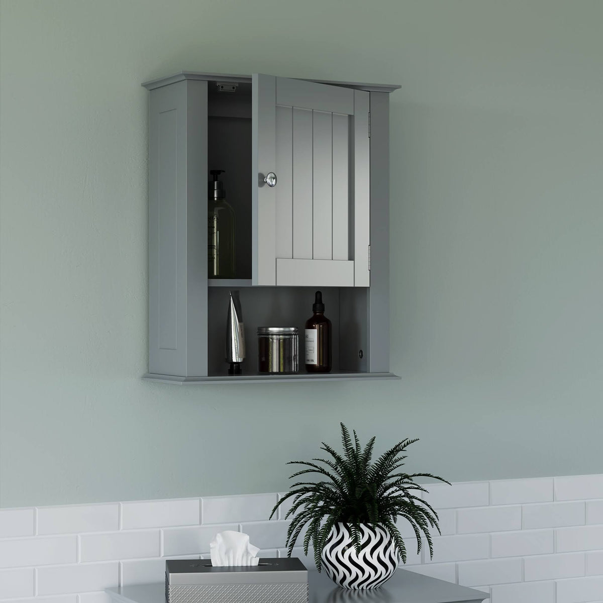 Single Door Wall Cabinet Gray M832745