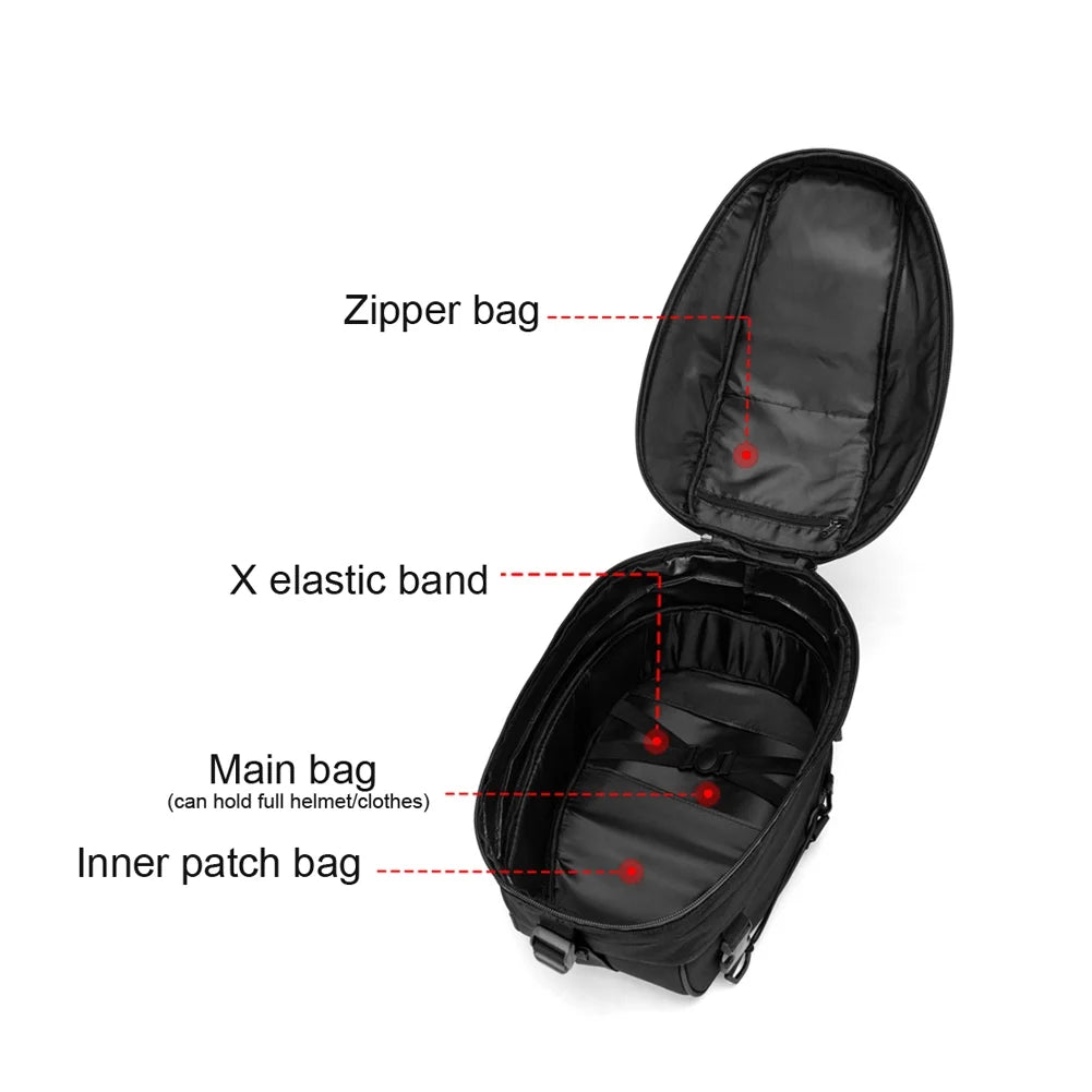 Motorcycle Tail Bag 30L-40L Tool Box Rear Seat Bag U9555