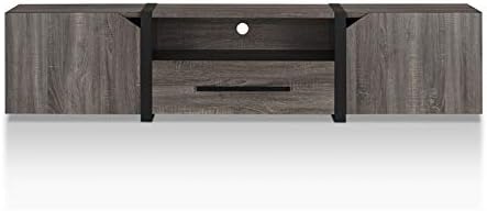 Rustic Wood 81.5-Inch TV Stand in Distressed Gray L795