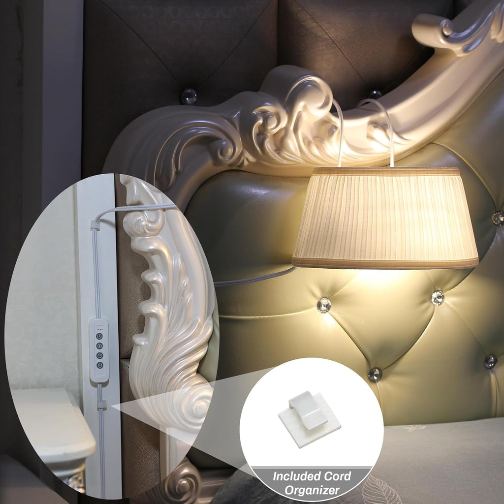 Bed Reading Light with Adjustable Hook and Fabric Shade D343