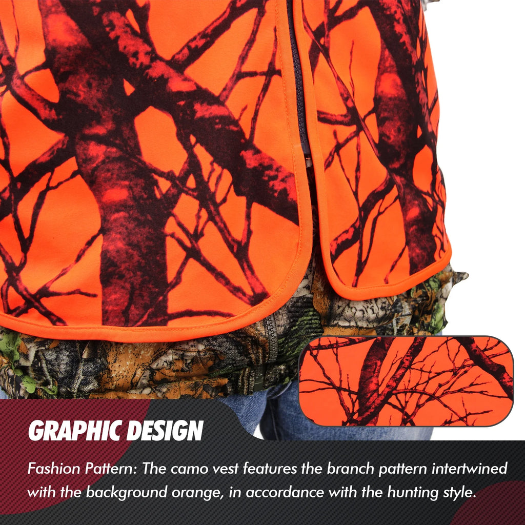 Orange Lightweight Hunting Vest with Zipper Closure (M) S3861