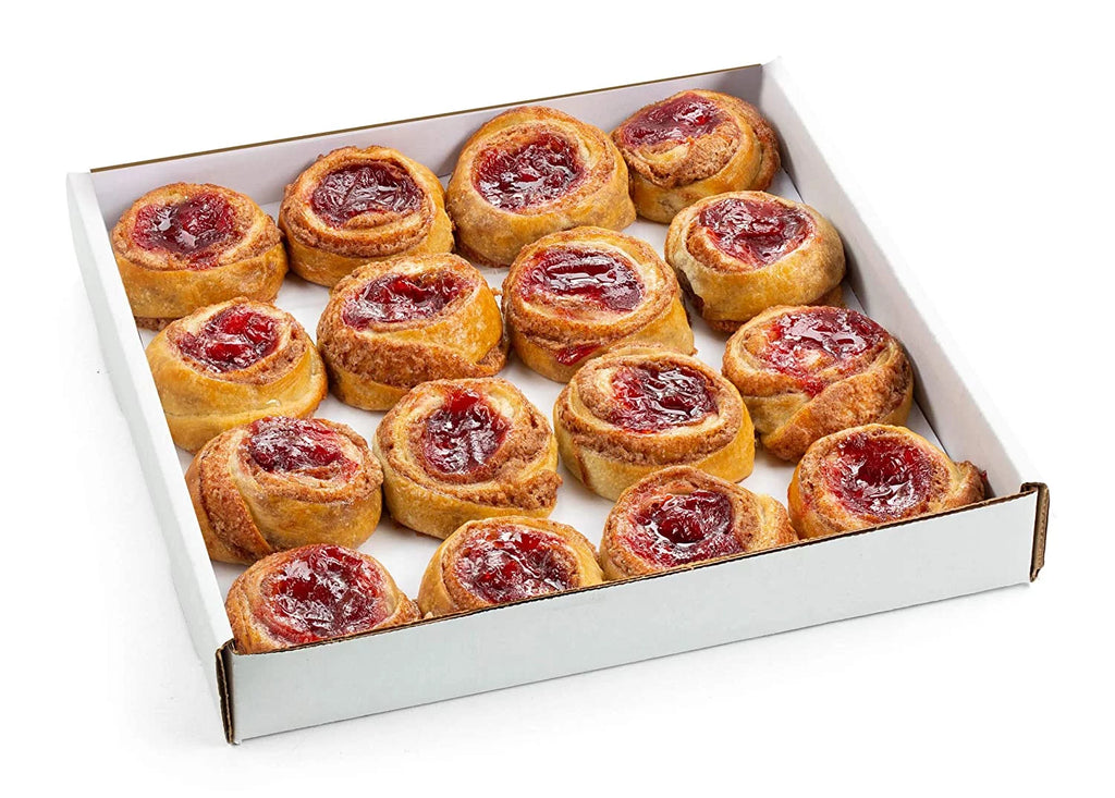 Mini Cinnamon Buns Topped with Cherry 16 Pastries per Tray 20 oz E179