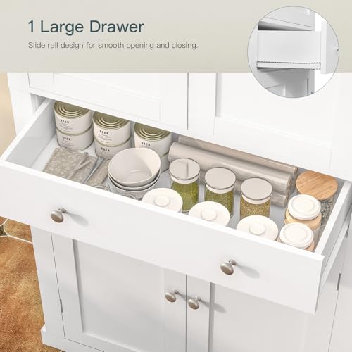 72” Black Kitchen Pantry Cabinet with 4 Doors and 1 Drawer A349963