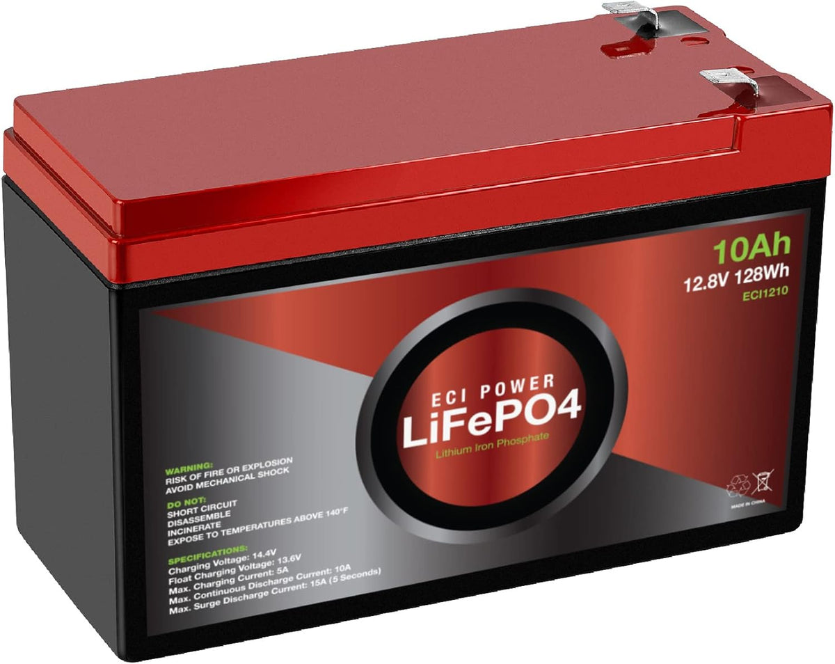 12V 10Ah Lithium LiFePO4 Deep Cycle Rechargeable Battery with Built-in BMS X14097