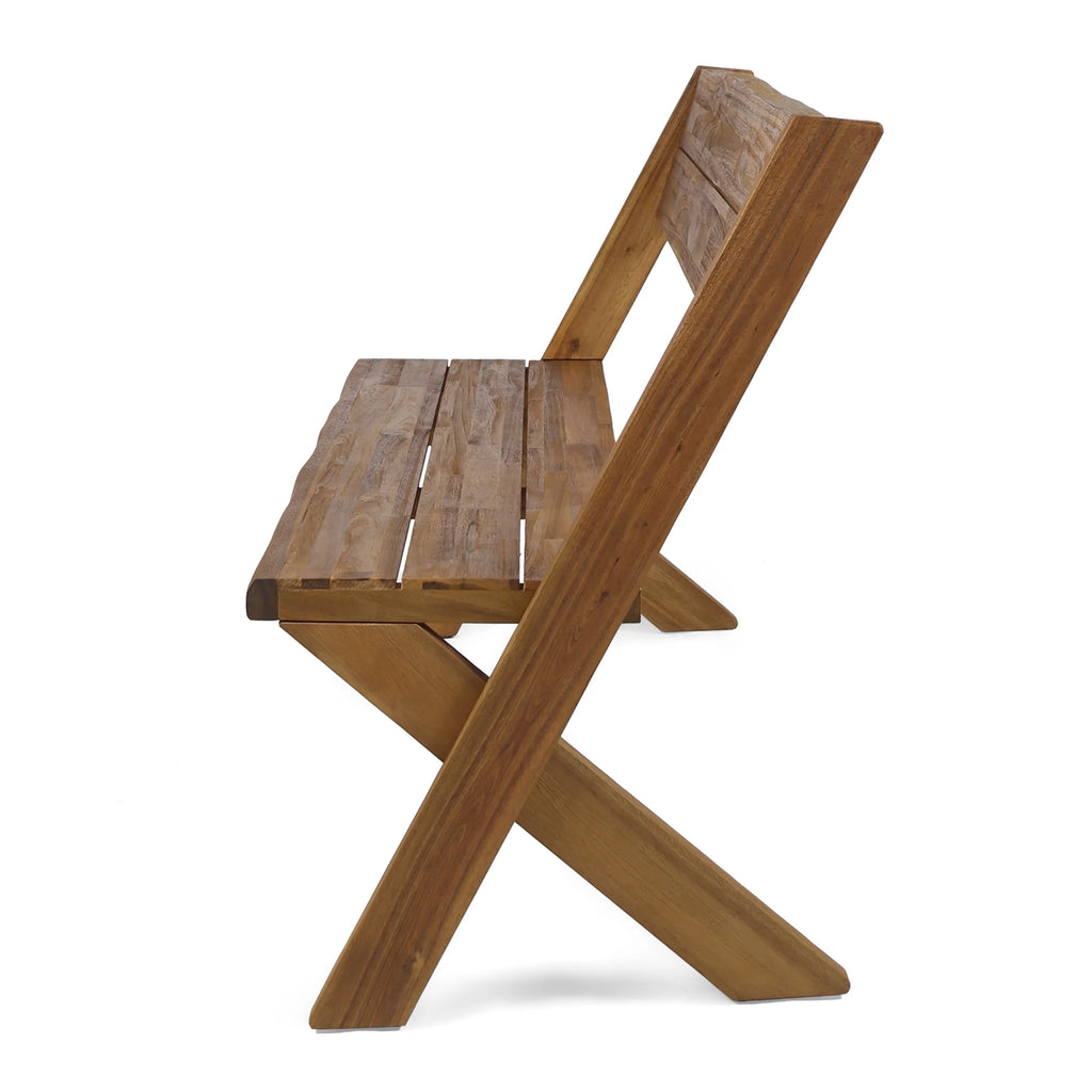 Natural Acacia Wood Outdoor Bench S546968