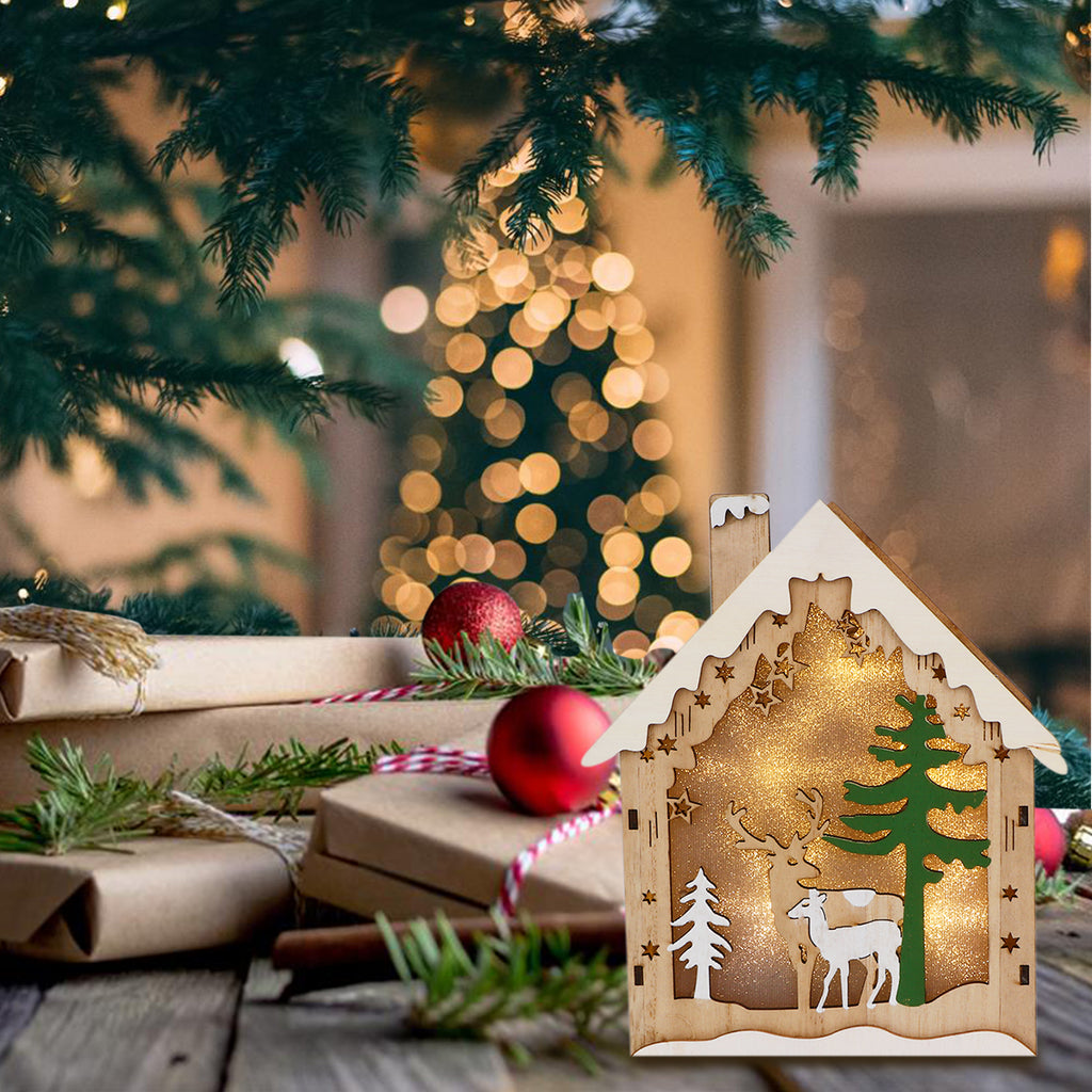 Wooden Mini House Kit with Deer A4591
