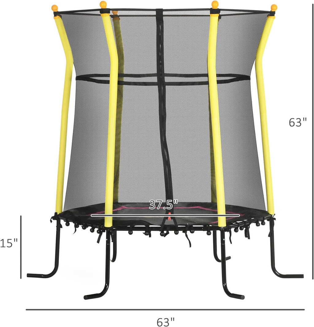 Kids Small Trampoline With Enclosure, Springfree Toddler Trampoline With Net, Black J632