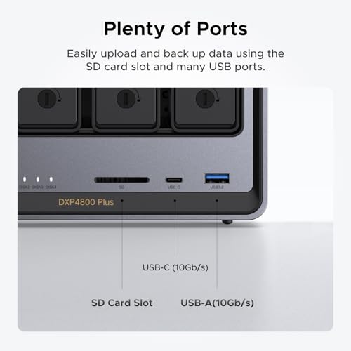 4-Bay Desktop NAS, 8GB DDR5 RAM, 128G SSD, Network Attached Storage (Diskless) Y254