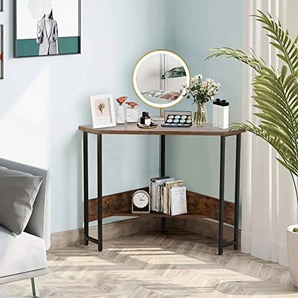 Corner Desk with Power Outlet Triangle Computer Desk U812312