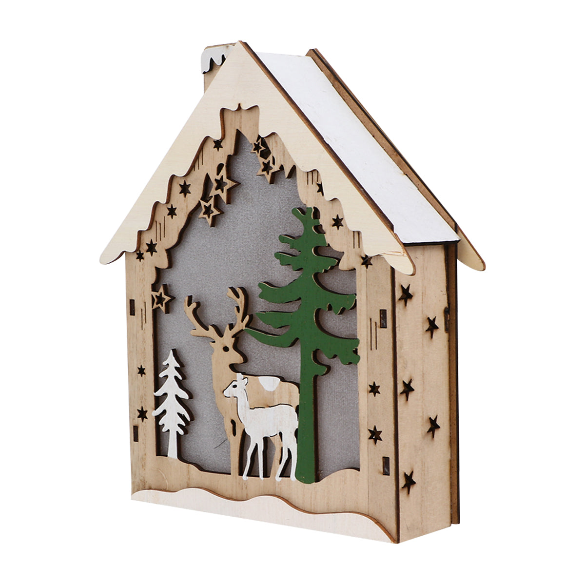 Wooden Mini House Kit with Deer A4591