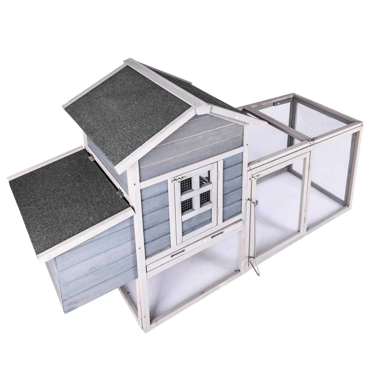 Chicken Coop for 2-4 Chickens Wooden Run Cage with Ramps H40808