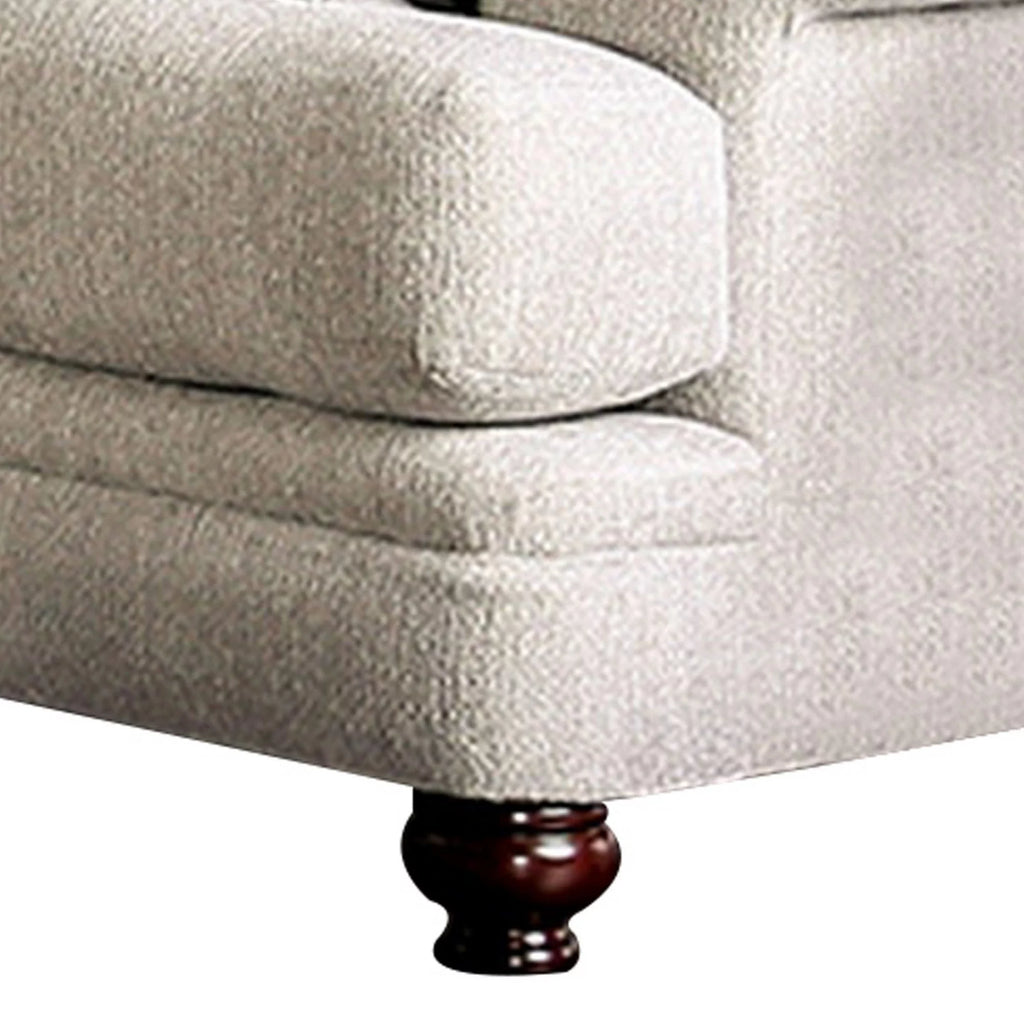 Beige Plush Loose Cushions Loveseat C6046