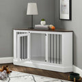 White Corner Credenza Dog Crate D2334