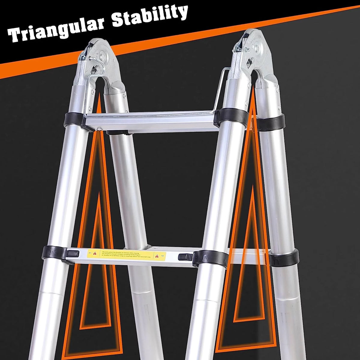 16.5FT Aluminum Telescoping Extension Ladder with Wheels 330lb Capacity Z583820