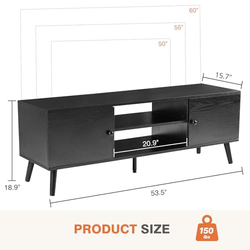 Black TV Stand with Storage T782
