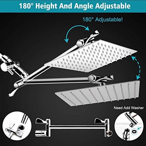 High Pressure Rain Shower Combination 9 Modes 304 Stainless Steel Hose Pack of 2 T25664