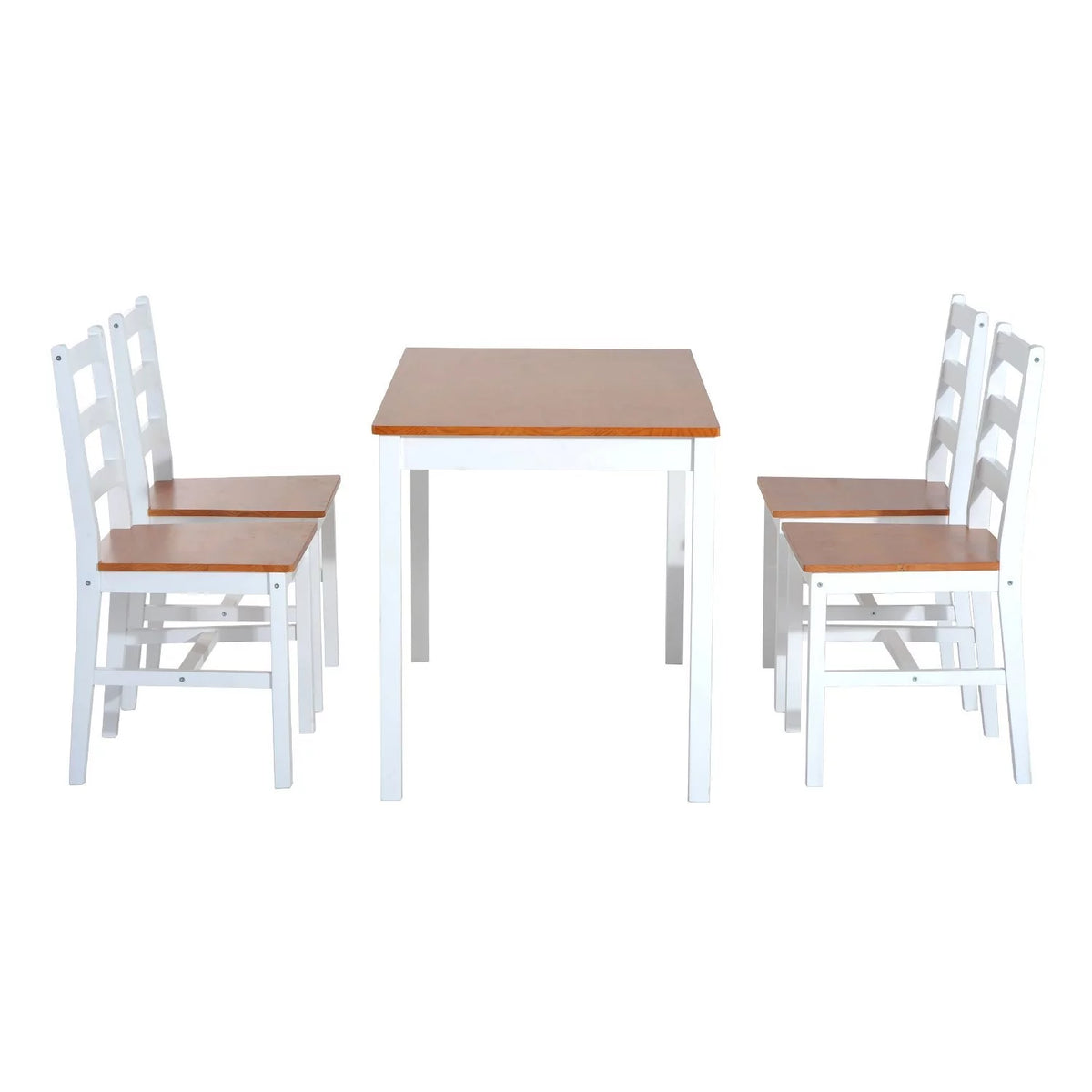 5 Piece Solid Pine Wood Table and High Back Chair Dining Set V212
