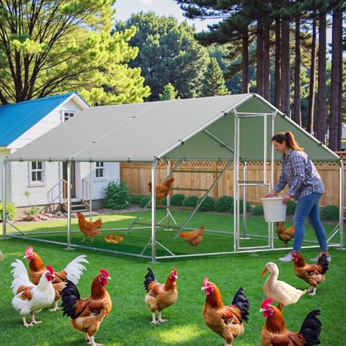 Large Metal Chicken Coop with Anti-UV Cover M394