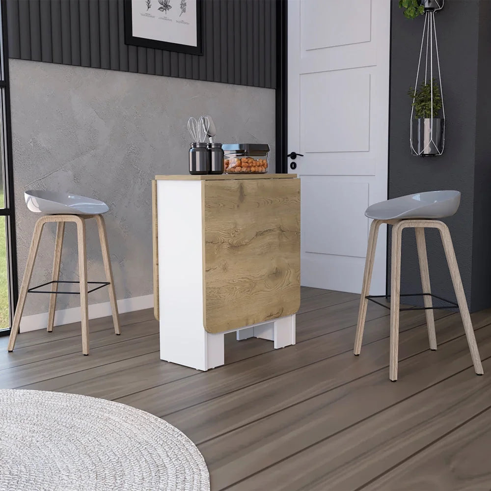 Folding Dining Table White Macadamia L916729