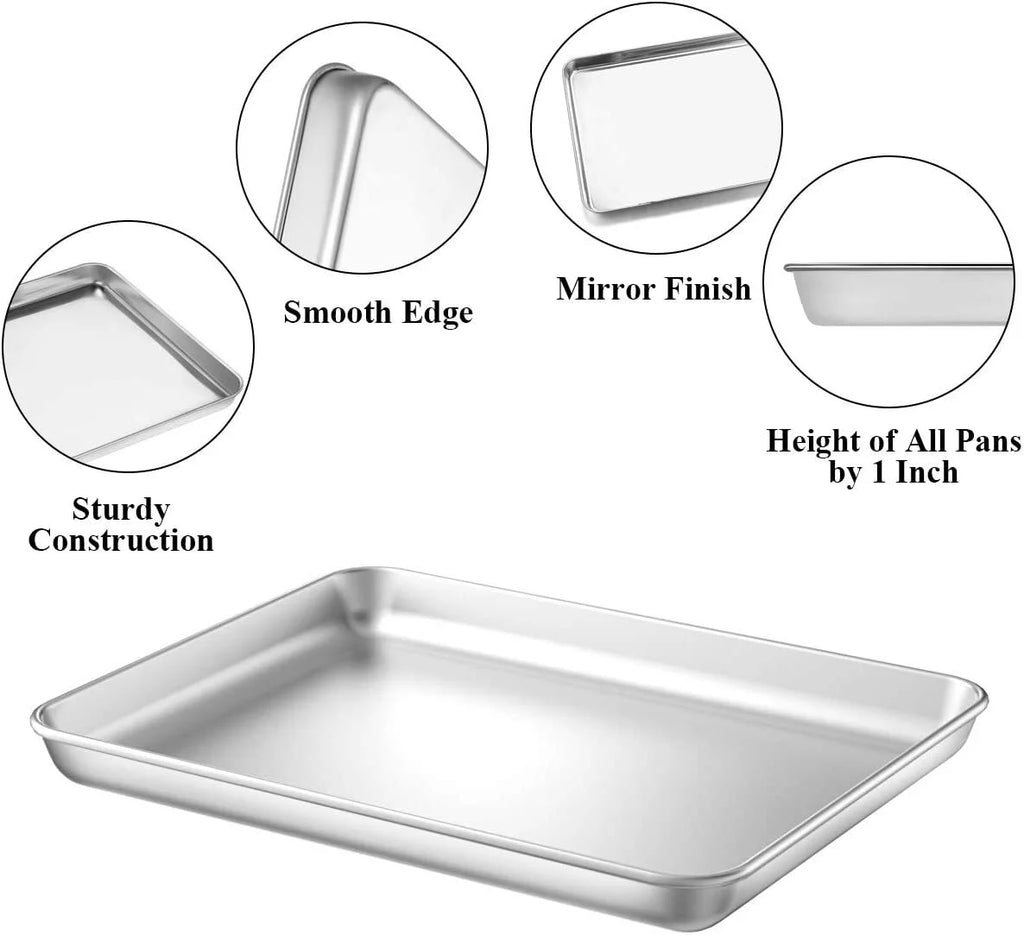 Stainless Steel Baking Sheet with Rack, 10x8x1 Inch N35861