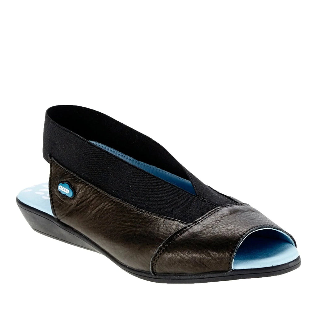 Black Leather Flat B728