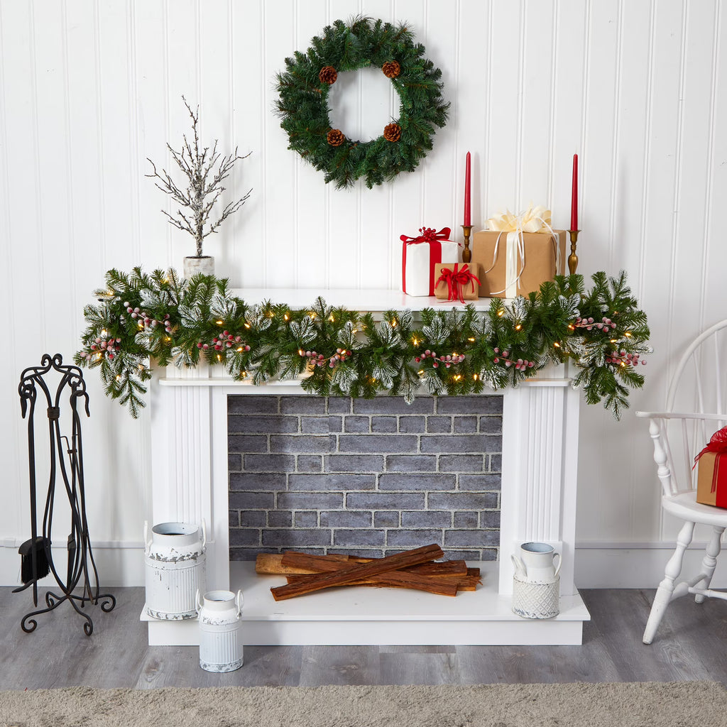 6' Prelit LED Artificial Christmas Garland Y2879