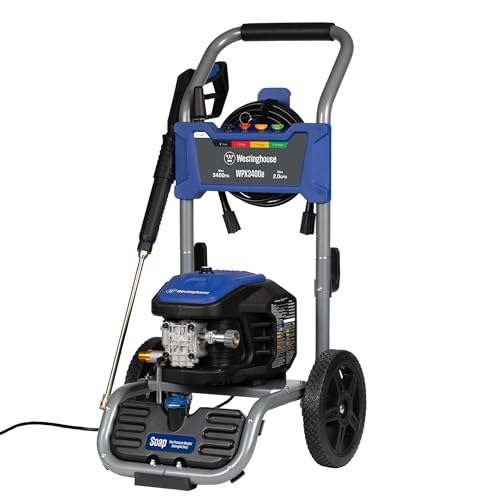 Electric Pressure Washer, 3400 Max PSI, 2.0 Max GPM, Brushless Motor, Onboard Soap Tank, Spray Gun and Wand, 5 Nozzle Set H56735