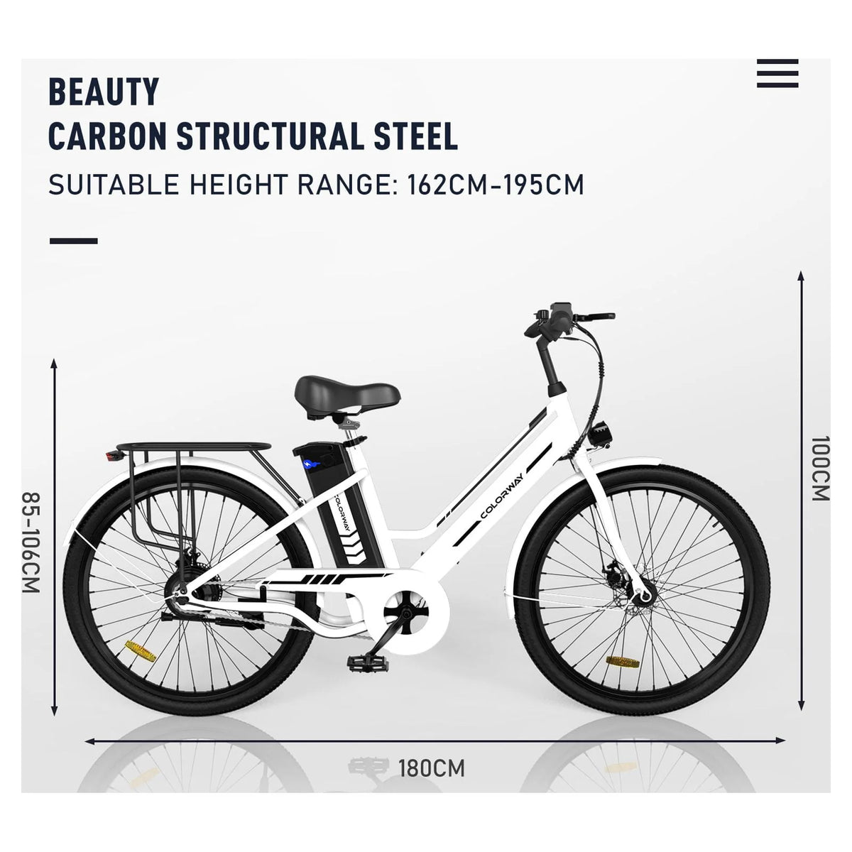 Electric Bike 500W Motor 36V 12AH Removable Battery U371719