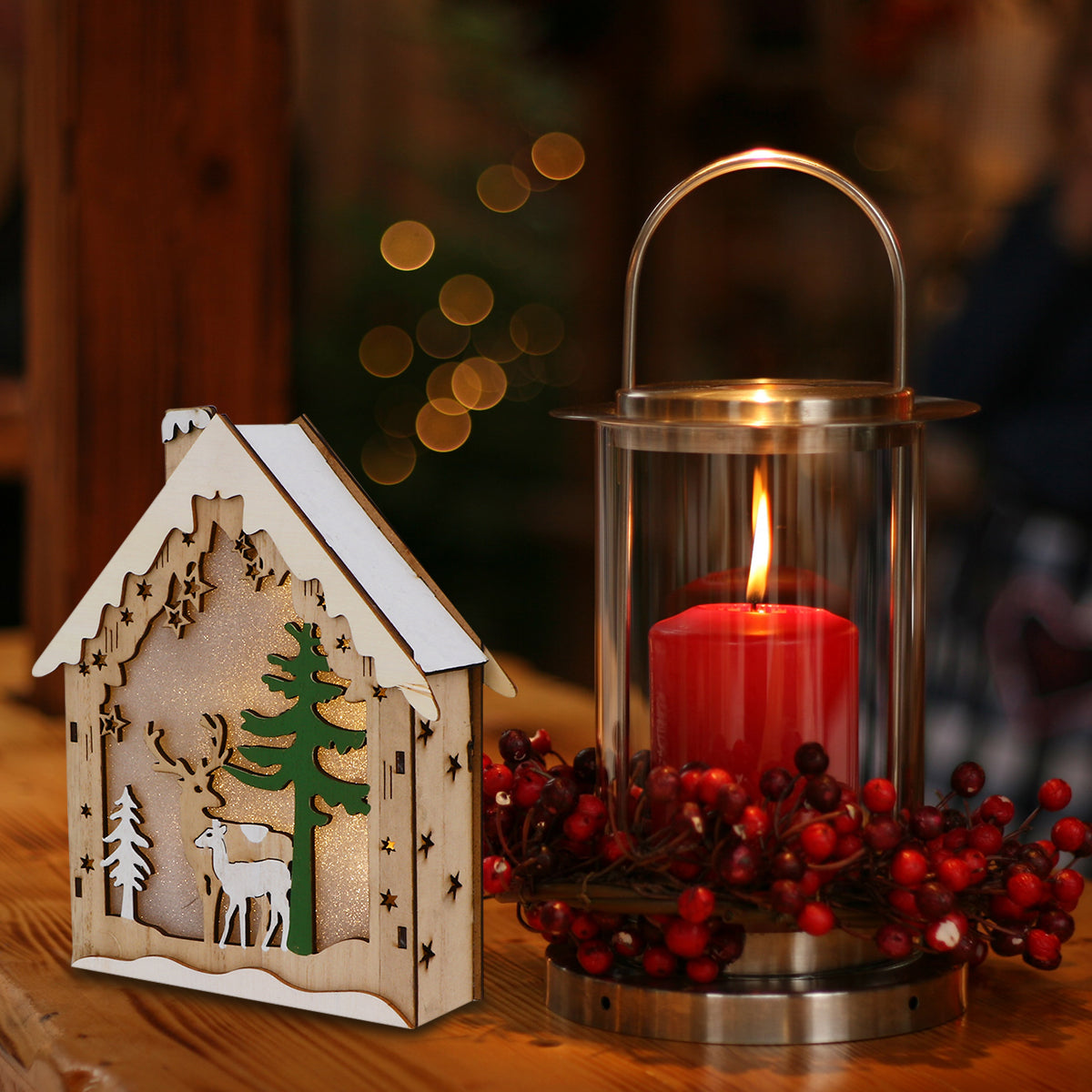 Wooden Mini House Kit with Deer A4591