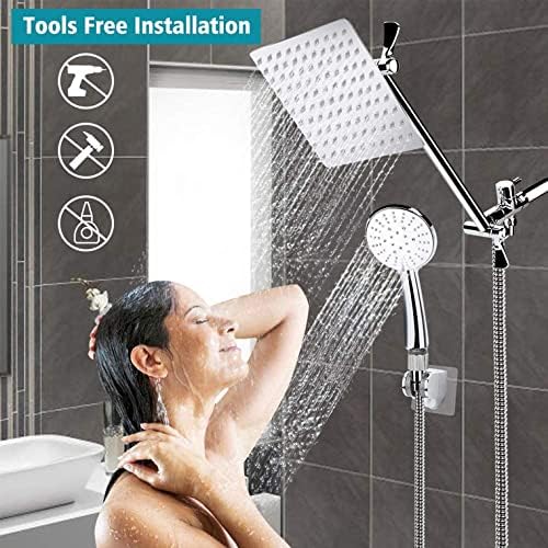 High Pressure Rain Shower Combination 9 Modes 304 Stainless Steel Hose Pack of 2 T25664