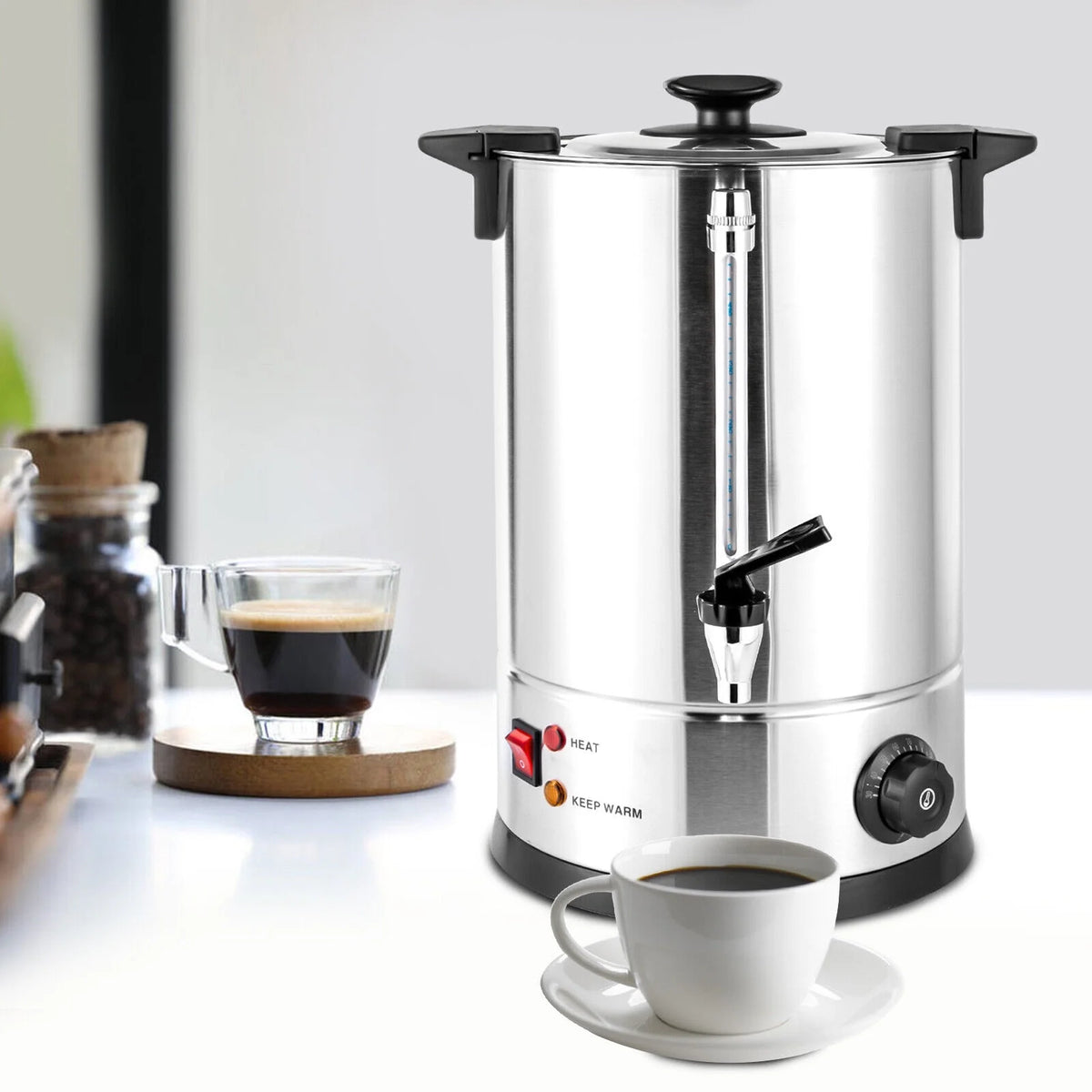 Commercial Grade Stainless Steel 12L Coffee Urn D329