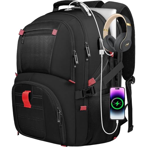Black 50L Travel Laptop Backpack 17 Inch Q446