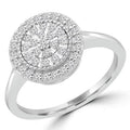 0.25 CTW Round Diamond Halo Cluster Engagement Ring in 10K White Gold D64351