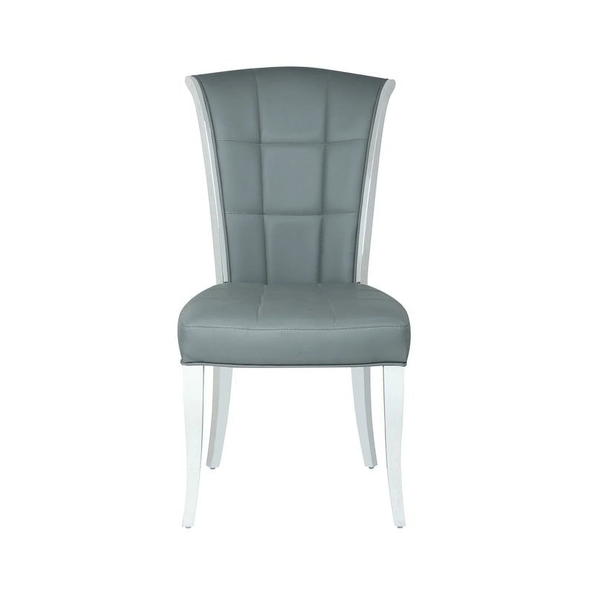 Gray Faux Leather Side Chair Set of 2 Y2261