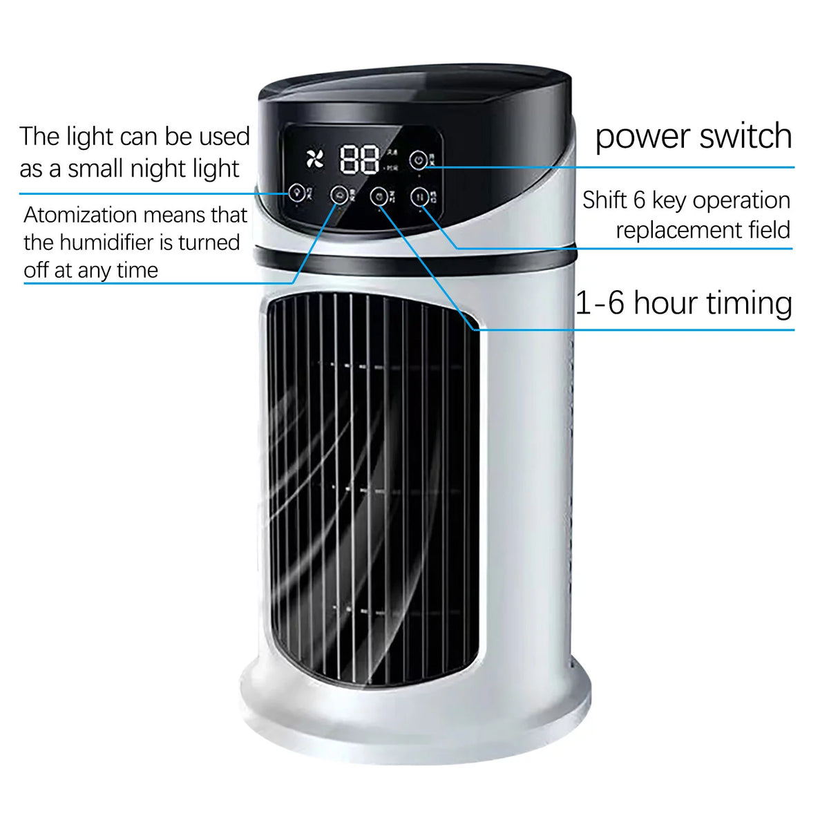 Electric Fan USB Multi-function Timing Air Cooler L310