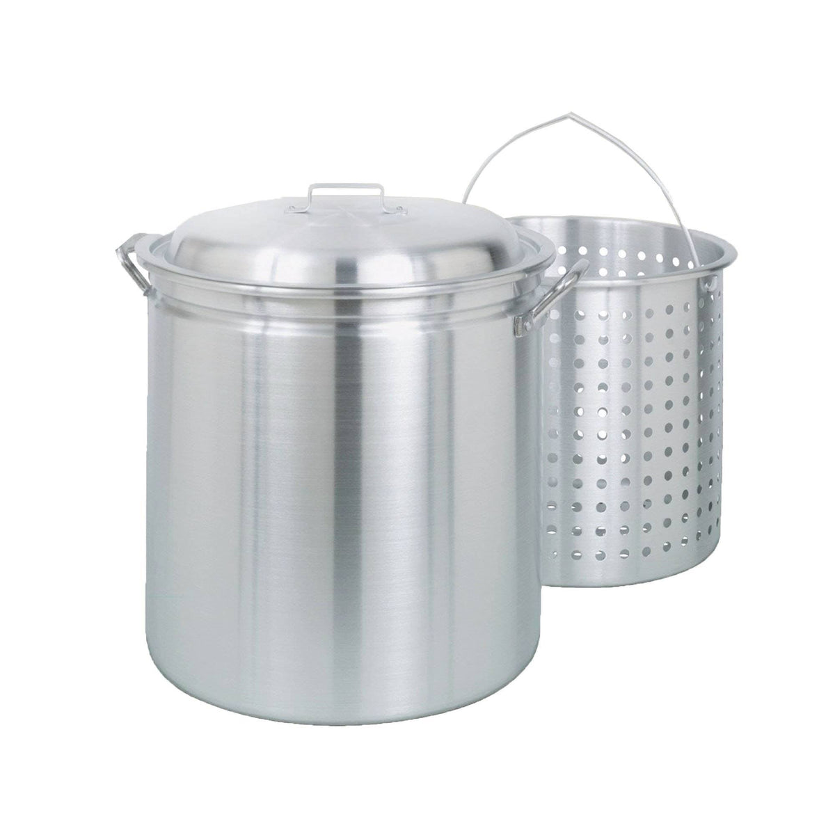 82 Quart Aluminum Stockpot with Lid and Basket X320742