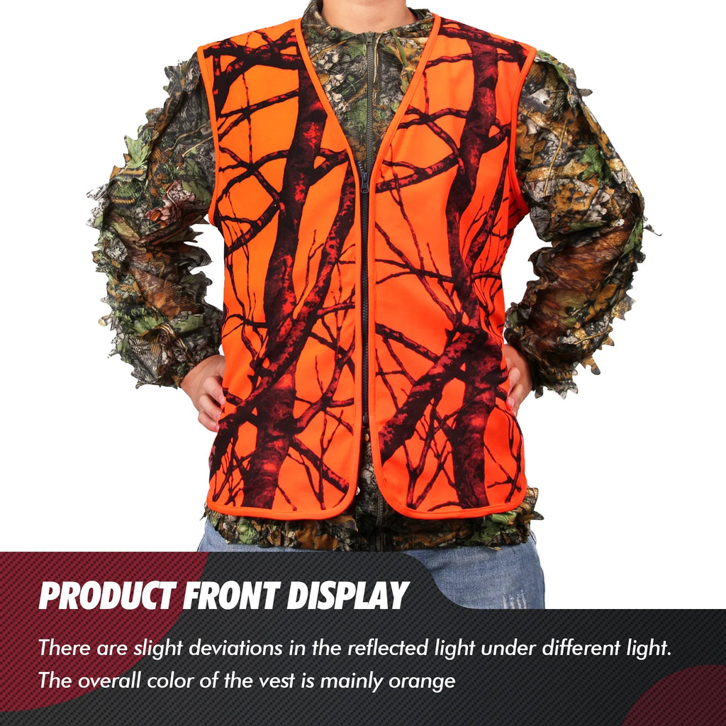 Orange Lightweight Hunting Vest with Zipper Closure (M) S3861