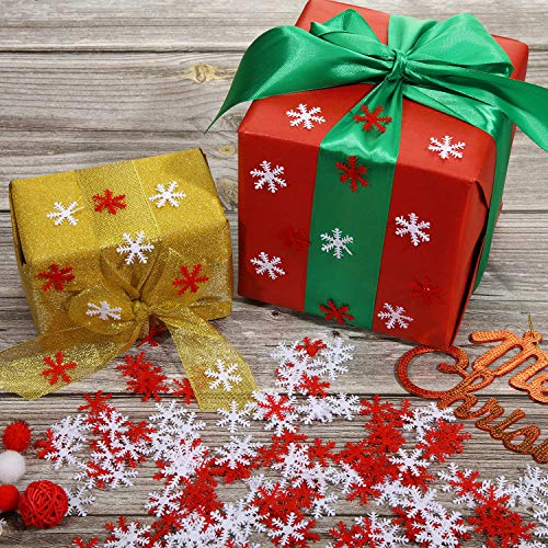 500 Pieces White and Red Non-Woven Snowflakes Table Confetti V17903