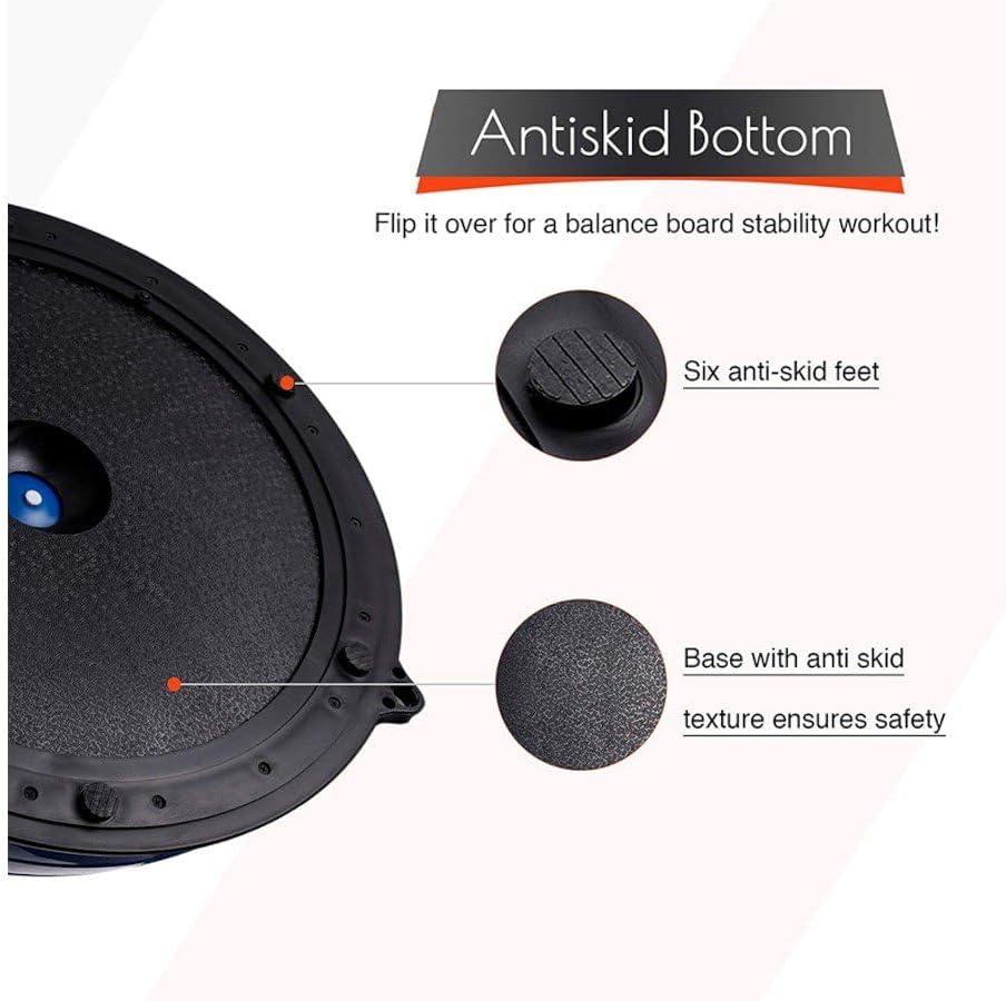 Half Ball Balance Trainer with 2 Resistance Bands Q970687