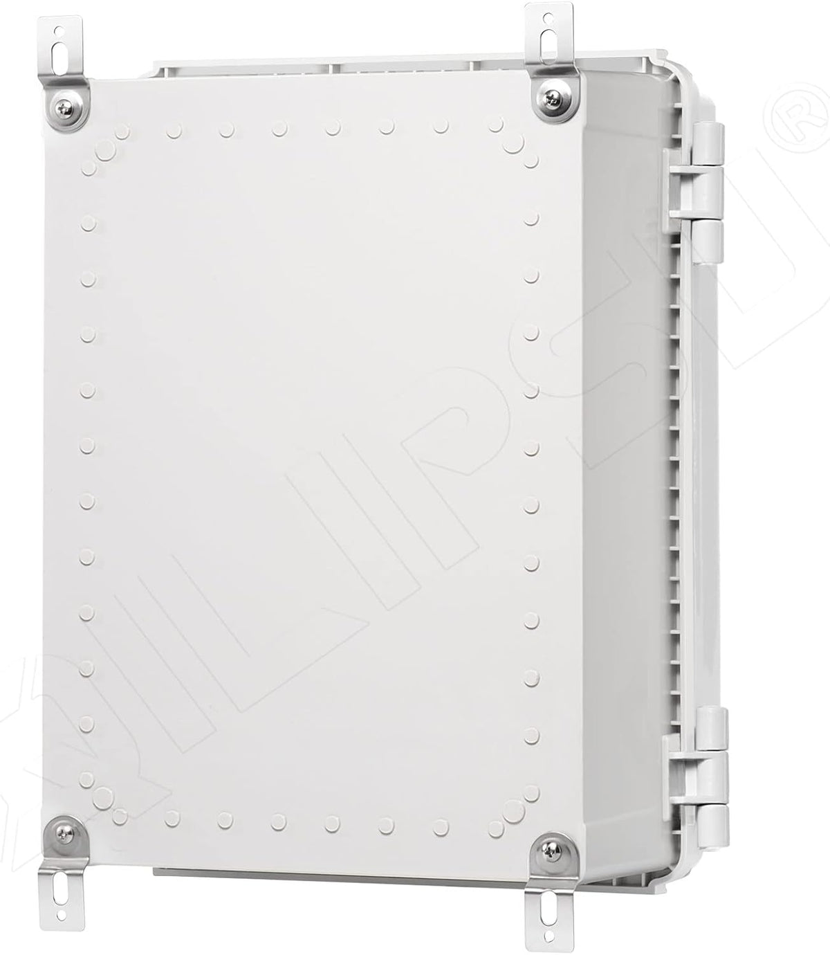 Hinged Cover Stainless Steel Latch Junction Box with Mounting Plate, ABS Plastic IP67 Waterproof Grey K3958