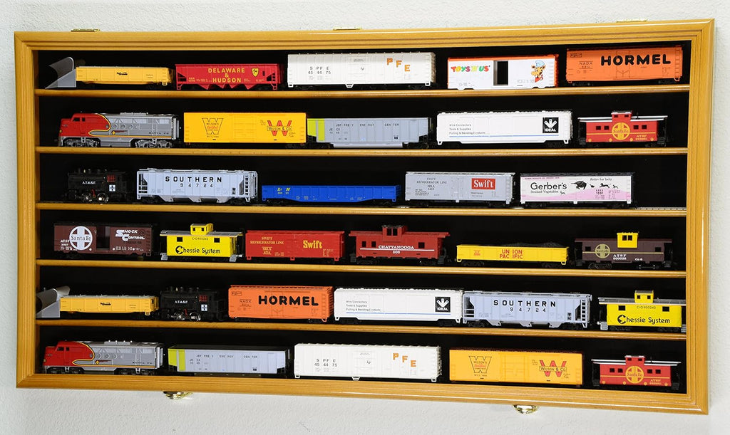 HO Scale Model Train Display Case Cabinet Wall Rack with Lockable P9173