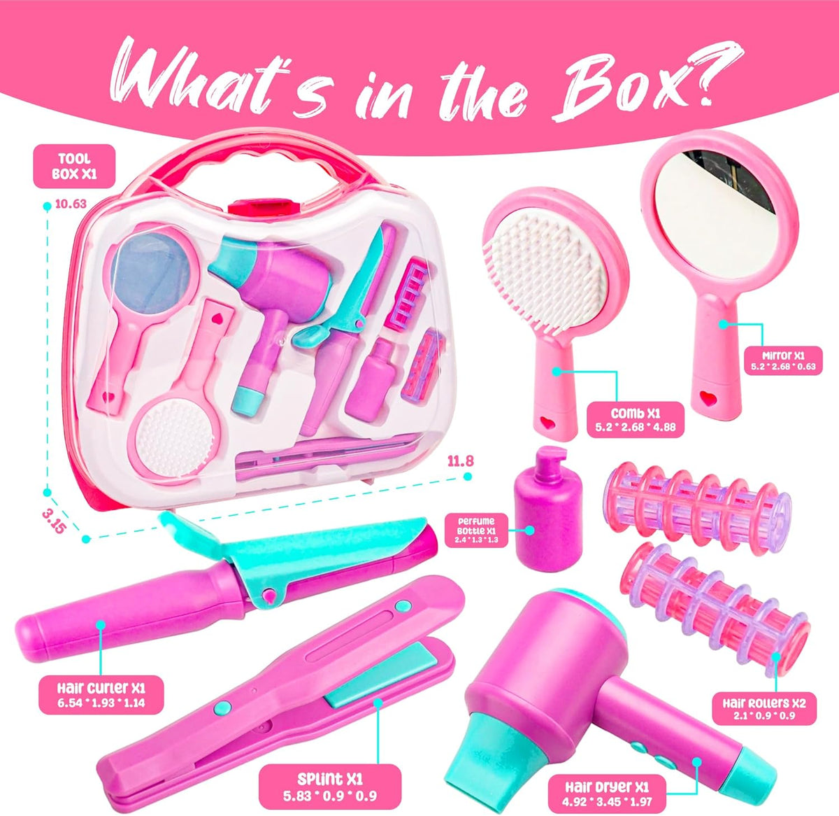 Kids Hair Salon Toys with Carrying Case L9347