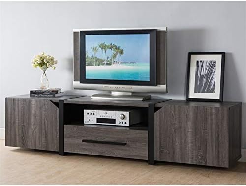 Rustic Wood 81.5-Inch TV Stand in Distressed Gray L795