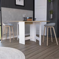 Folding Dining Table White Macadamia L916729