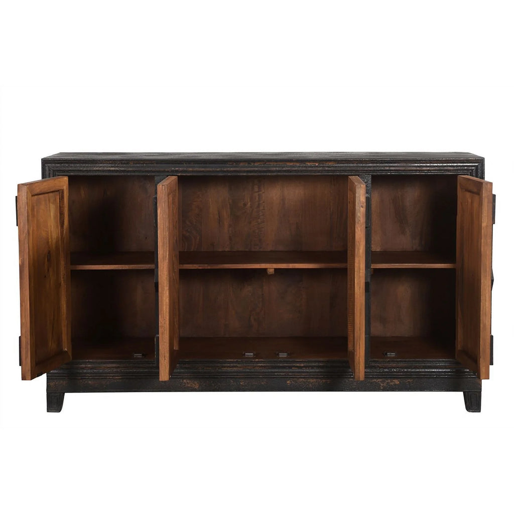 Black 4-door Solid Wood Sideboard I63183