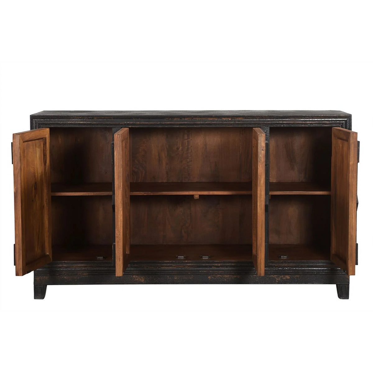Black 4-door Solid Wood Sideboard I63183