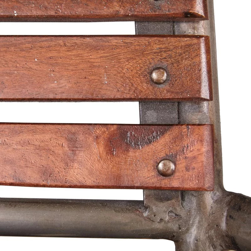 Brown Wood and Metal Frame Bar Stool C8874