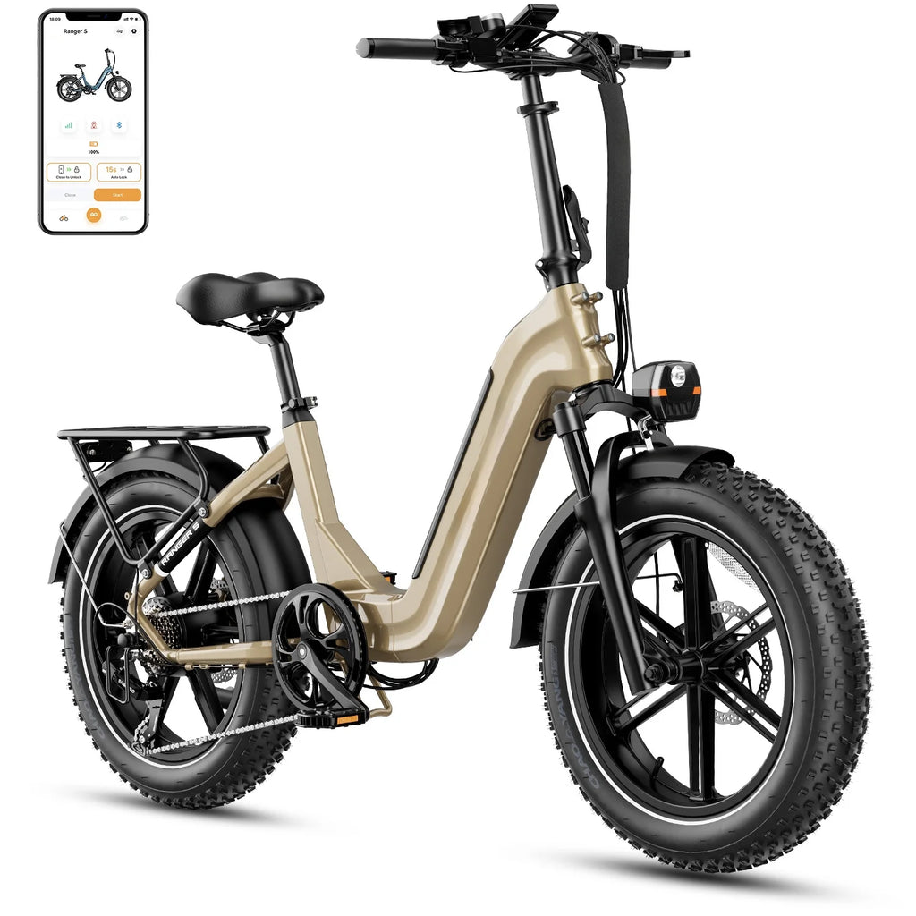 Folding Electric Bike with 48V 14.4AH Removable Battery, 20 x 4.0 Fat Tire Step-thru R62544